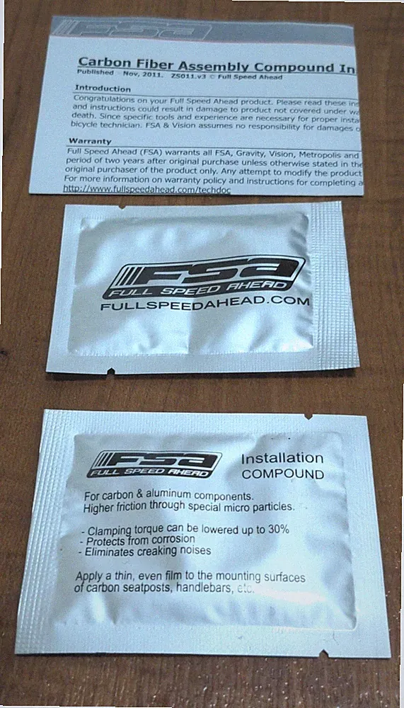 (2x) FSA Carbon Fiber Bicycle 🚴Assembly Compound/Paste 5g Individual Packets 🆕