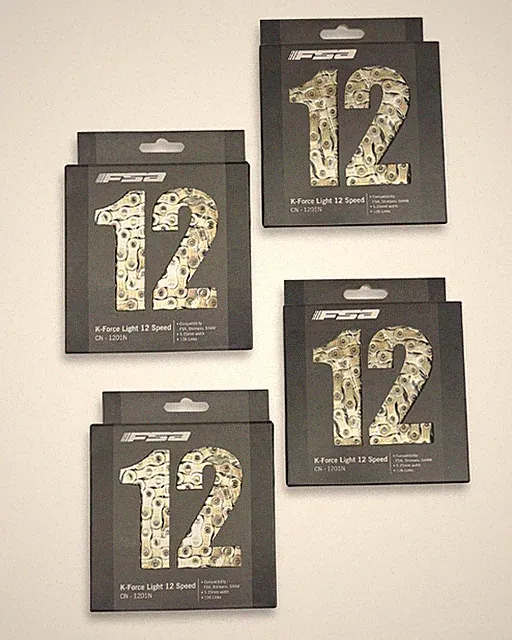 4-Pack FSA K-Force Light 12-Speed MTB Bike Chains 116L Quick Links Shimano/SRAM