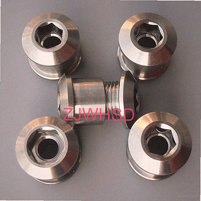 5 pair Ti Titanium Bolts & Nuts fits Shimano FSA Sram Bike Crankset Chainring