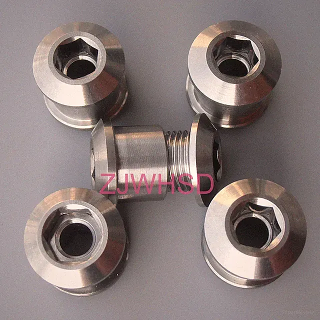 5 pair Ti Titanium Bolts Nuts fits Shimano FSA Sram Bike Crankset Chainring Set