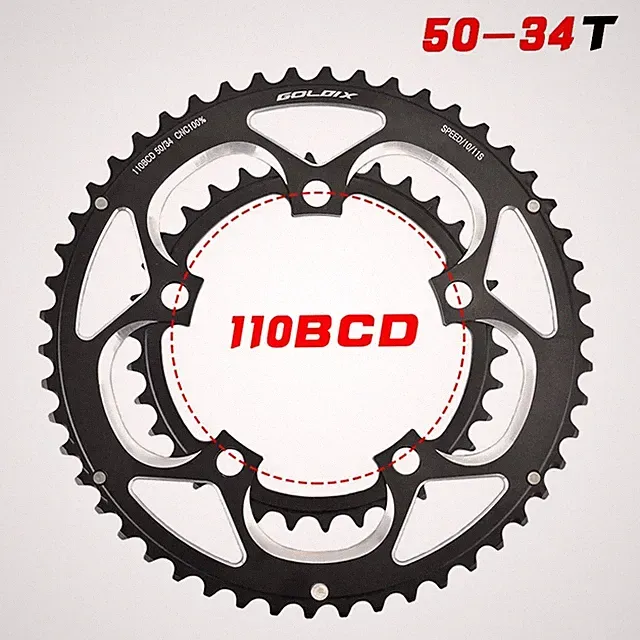 50T/34T 110BCD Road Bicycle Chainwheel Ultralight Double Round Chainring Parts