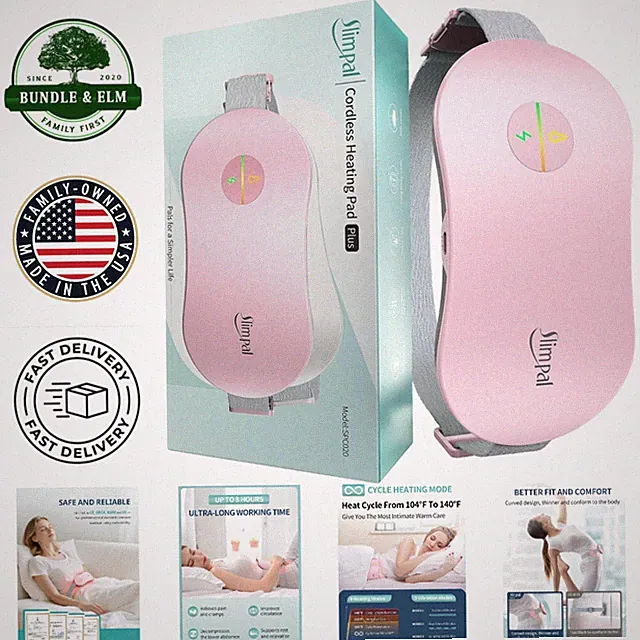 Electric Heating Pad for Period Cramps - Compact and Cordless with User Manual