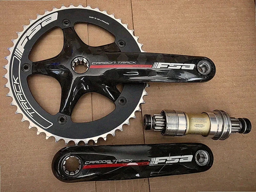 FSA Carbon Track Crankset 165mm 49T 144 BCD ISIS Fixed Gear Single Speed