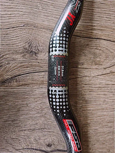 FSA K-FORCE XC 630 MM CARBON FIBER 25 MM RISE HANDLEBAR 10 DEG 31.8MM CLAMP