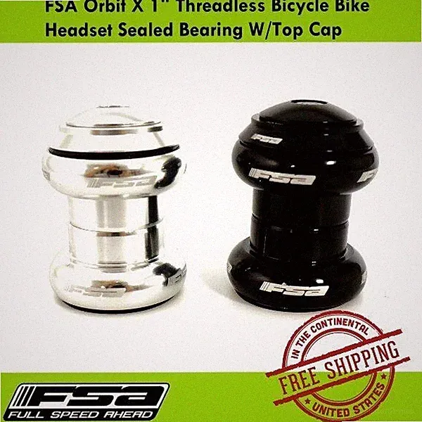 FSA Orbit X 1" Threadless Bicycle Bike Headset Sealed Bearing with Top Cap