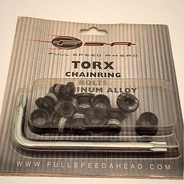 FSA Torx T-30 Alloy Bicycle Chainring Nut / Bolt Set / Kit Alloy BLACK