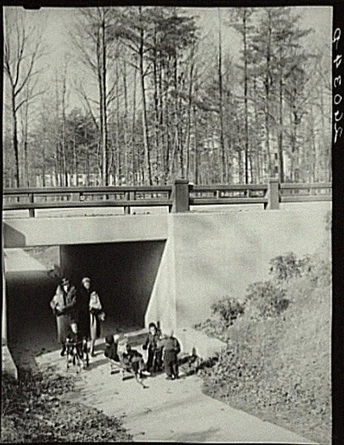 Greenbelt Maryland 1937 Underpass FSA Arthur Rothstein Children Bicycles